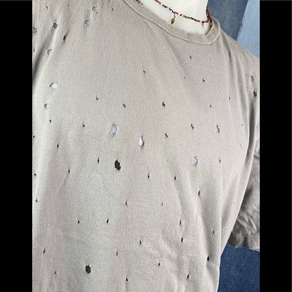 Forever 21 Mens Distressed Short Sleeve T Shirt Sz M - Picture 2 of 6